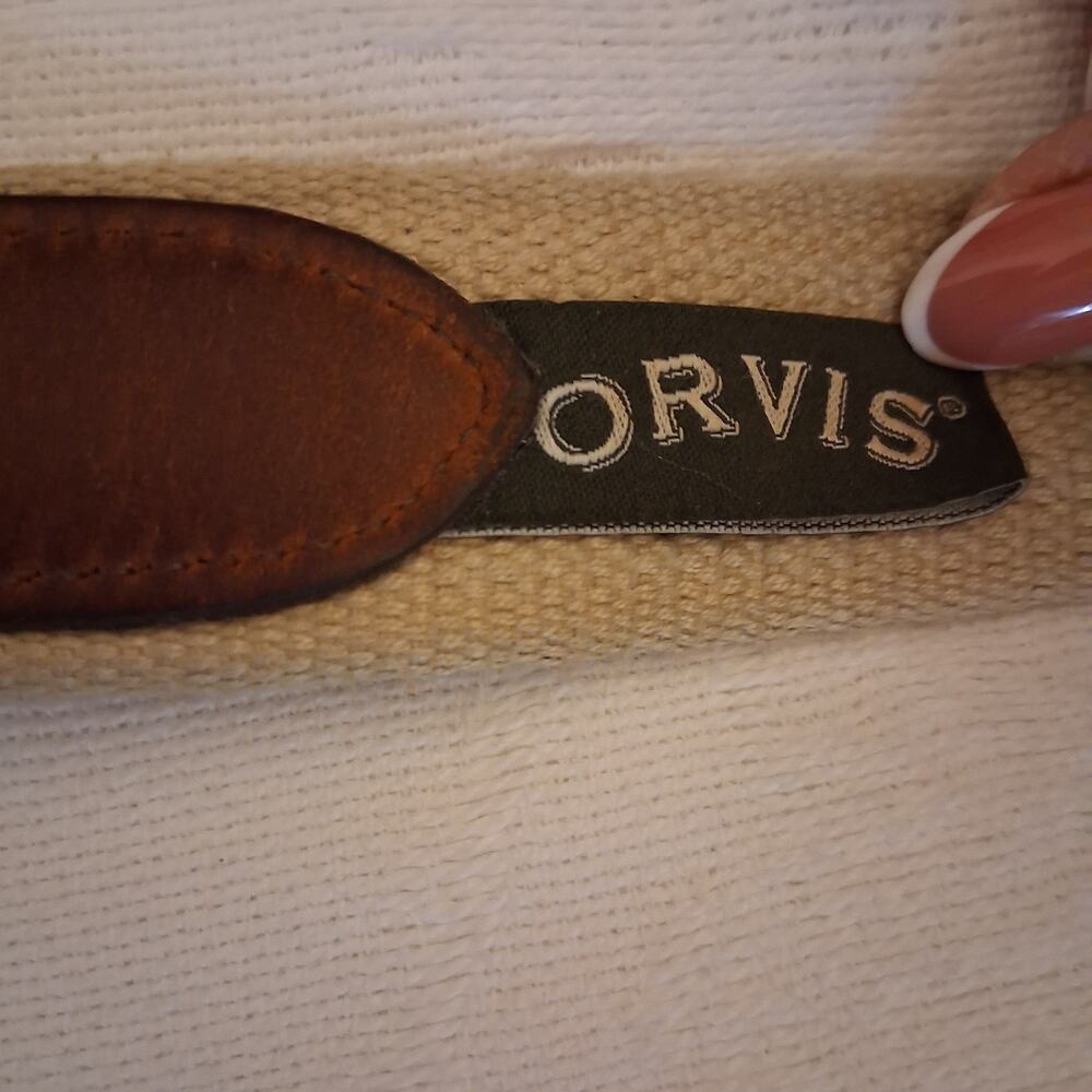 Orvis Leather Woven Fish Textile Colorful Belt Men Navy Multicolor Size 38